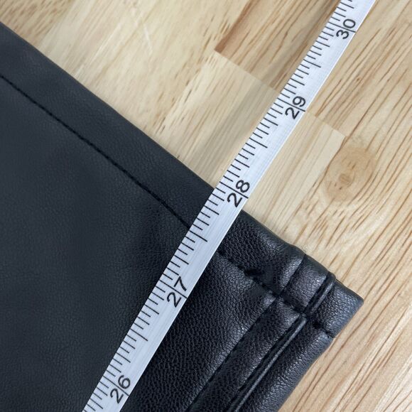 Abercrombie & Fitch The Ankle Straight Ultra High Rise Faux Leather 8L/29 Black - Picture 11 of 11